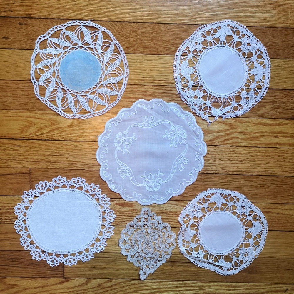 Lot of Lace Doilies French Linens circa 1900